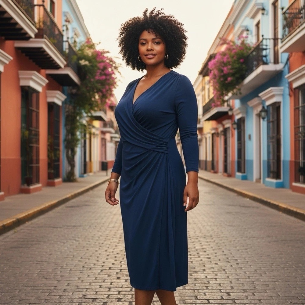 Lauren Ralph Lauren Deep Sapphire Fall Dress NWT